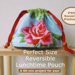 Reversible drawstring pouch..