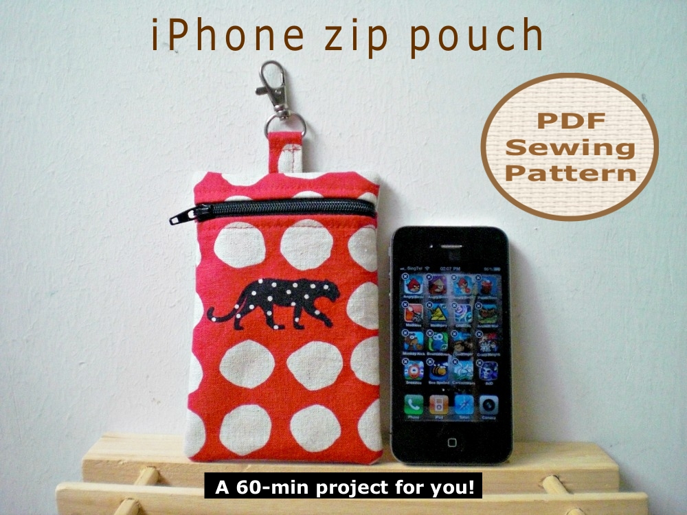iPhone zip pouch - pdf bag sewing pattern